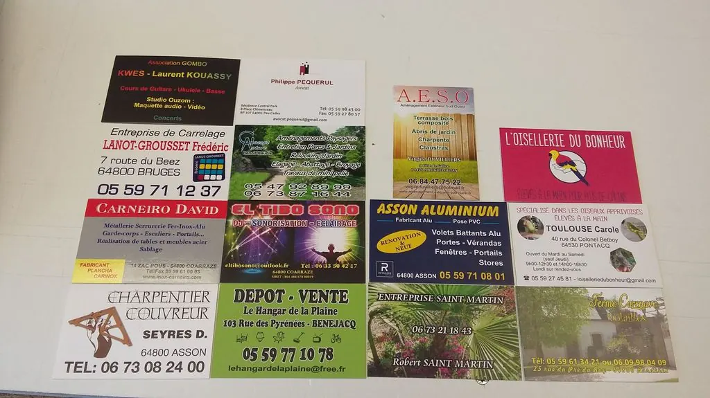 Cartes de visite, réalisation Béarn Design
