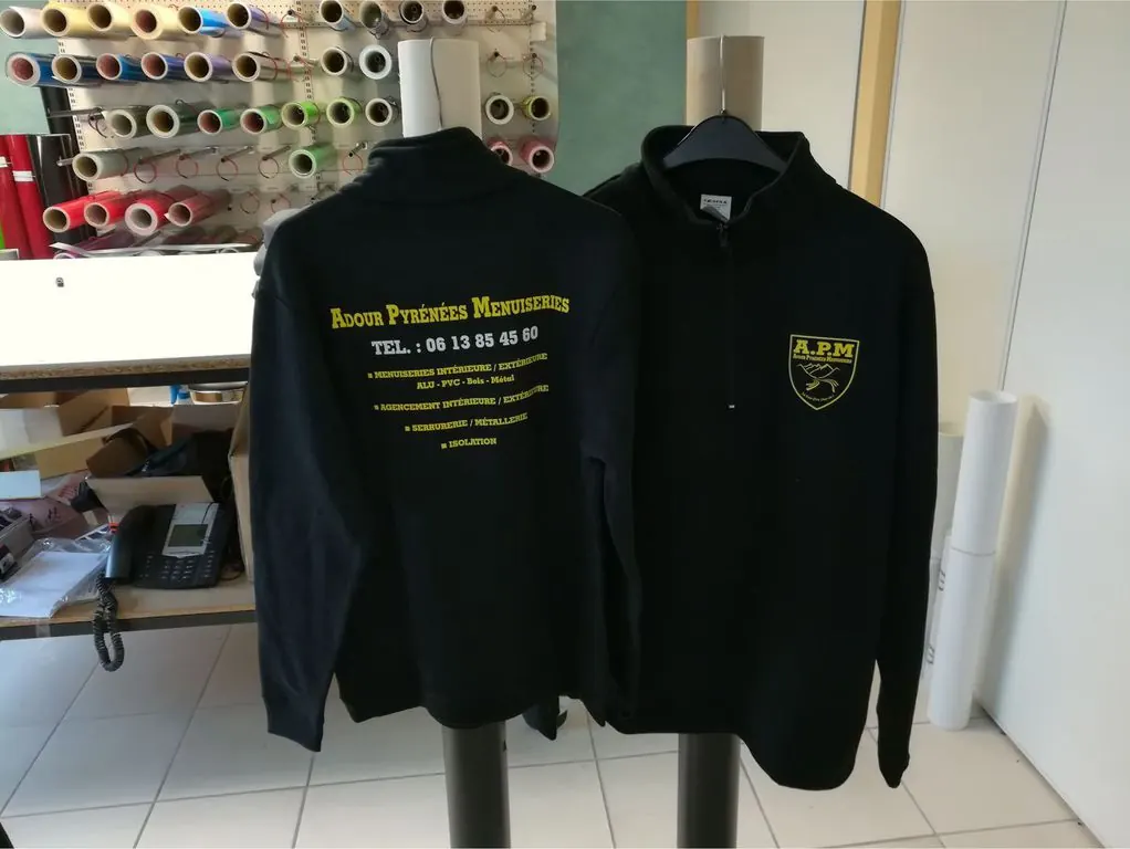 Flocage de Sweats, réalisation Béarn Design